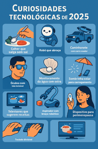 Capa de Curiosidades Tecnológicas de 2025: Inovações Surpreendentes que Estão Moldando o Futuro